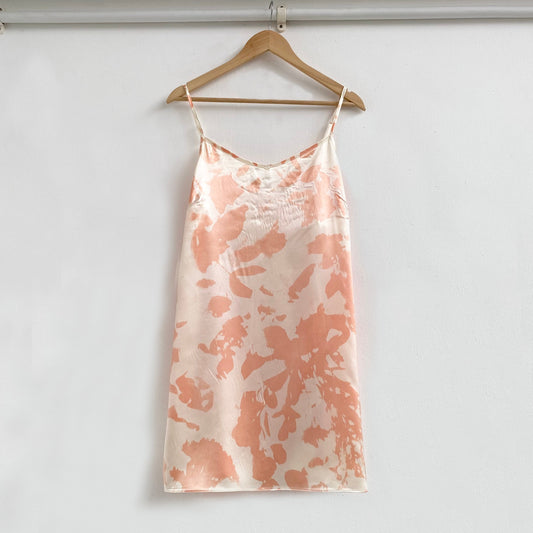 Pale Orange Floral Silhouette Dress