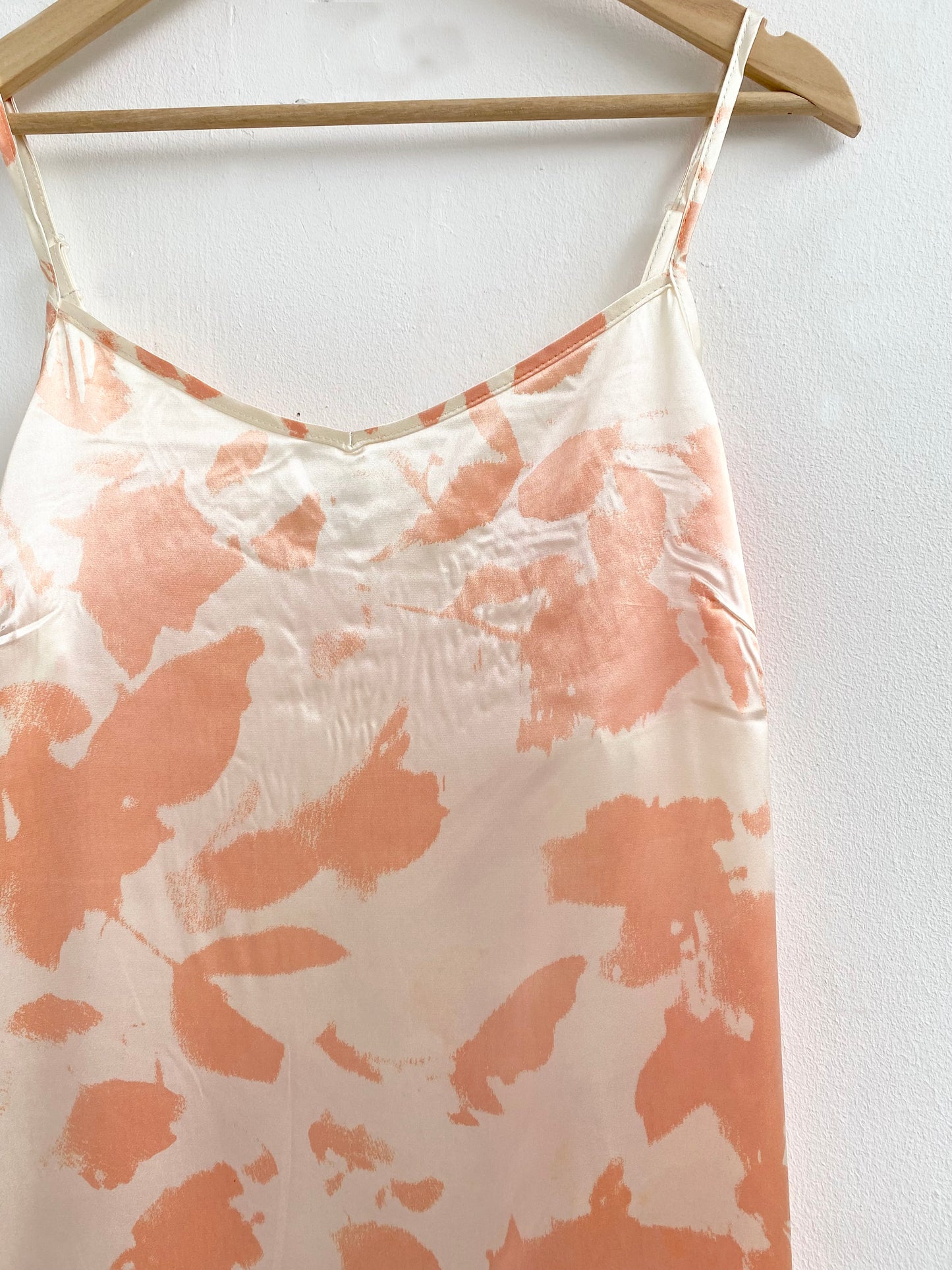 Pale Orange Floral Silhouette Dress