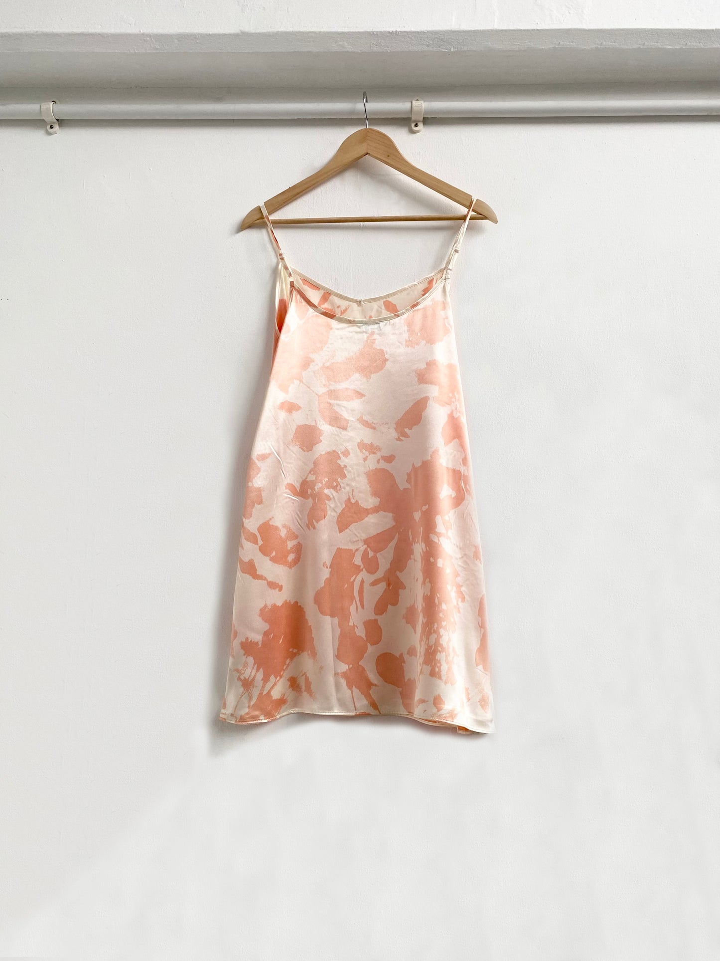 Pale Orange Floral Silhouette Dress